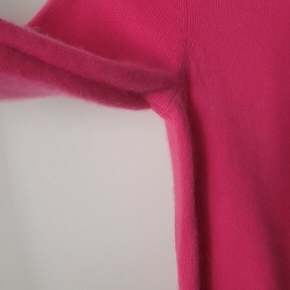 NEW VTG Express Pink XS Cashmere Sweater Cardigan Y2K Coquette Fitted 50s 60s - Picture 7 of 13